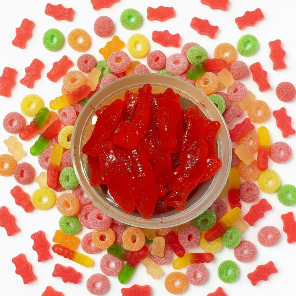 Raspberry Sweet & Sour Swedish Fish Gummy Warms (8oz)