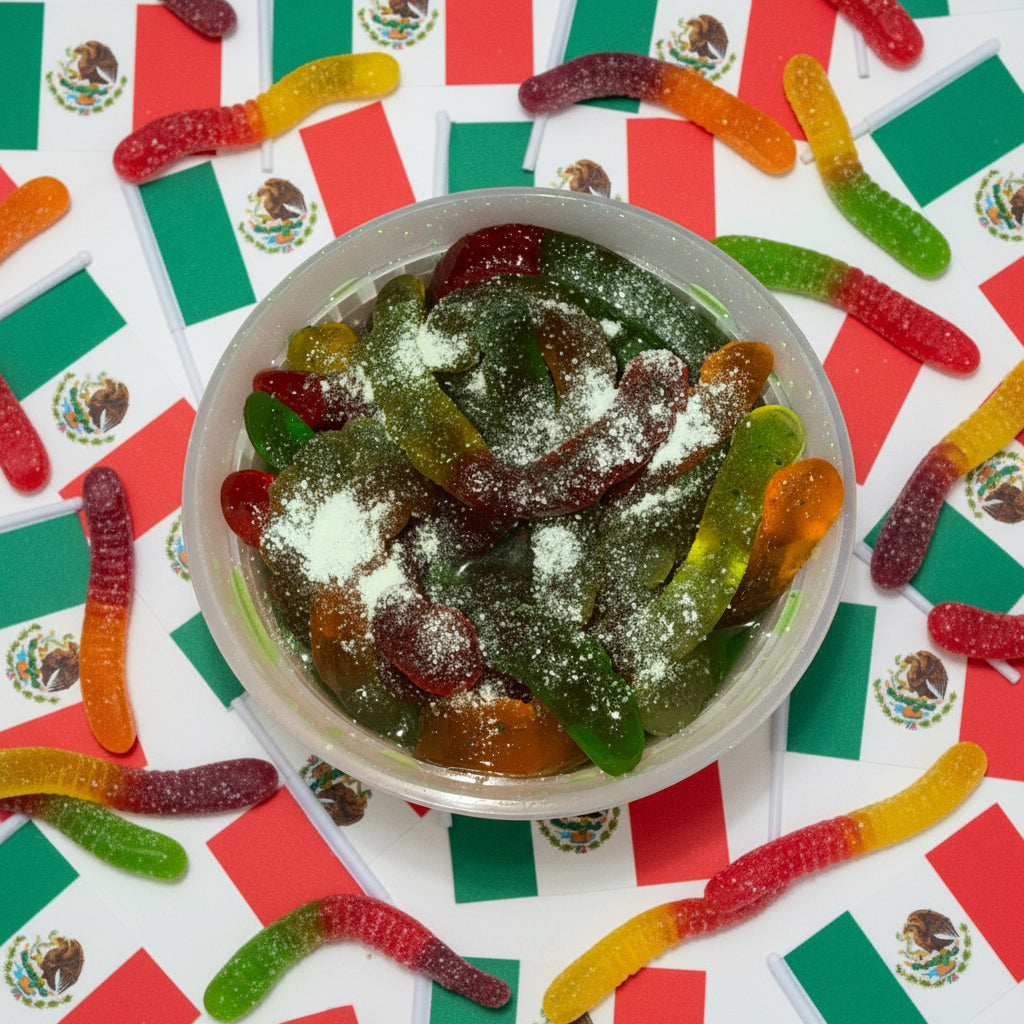 Green Apple Gummy Worms Sweet & Sour (8oz)