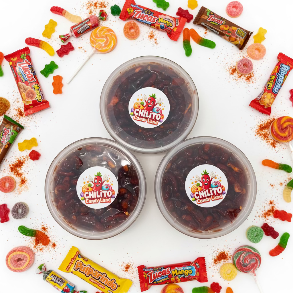 3 for $30 Chamoy Gummy Peach Rings 8oz, Chamoy Gummy Swedish Fish 8oz & Chamoy Gummy Warms 8oz